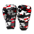 Red Snow Camouflage Print Boxing Gloves