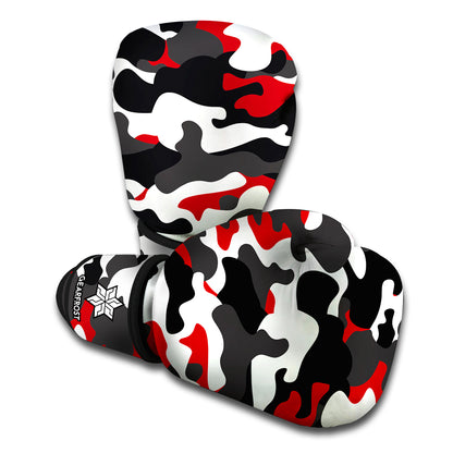 Red Snow Camouflage Print Boxing Gloves