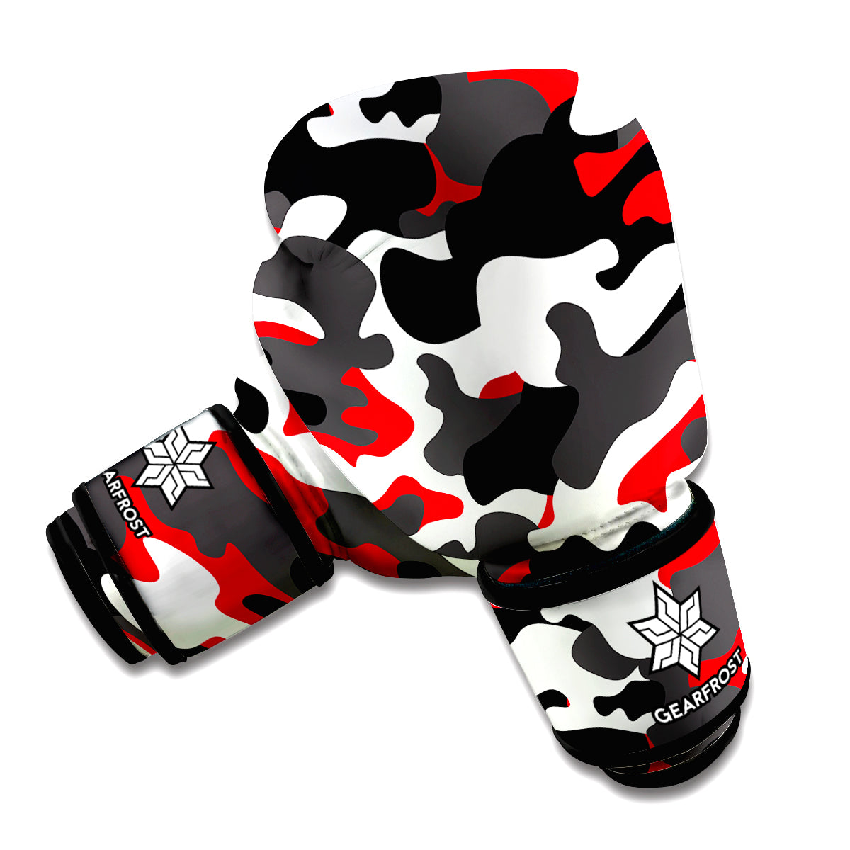 Red Snow Camouflage Print Boxing Gloves