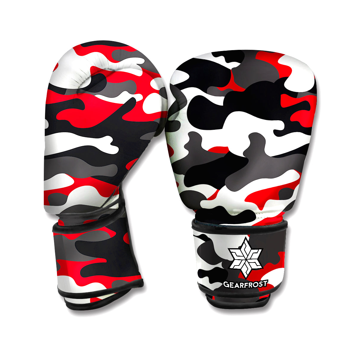 Red Snow Camouflage Print Boxing Gloves