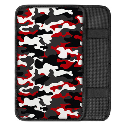 Red Snow Camouflage Print Car Center Console Cover