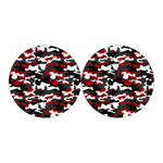 Red Snow Camouflage Print Car Coasters
