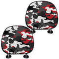 Red Snow Camouflage Print Car Headrest Covers