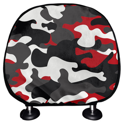 Red Snow Camouflage Print Car Headrest Covers