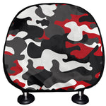 Red Snow Camouflage Print Car Headrest Covers