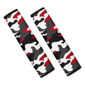 Red Snow Camouflage Print Car Seat Belt Covers