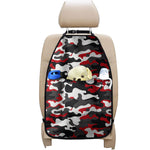Red Snow Camouflage Print Car Seat Organizers