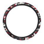 Red Snow Camouflage Print Car Steering Wheel Cover