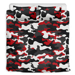 Red Snow Camouflage Print Duvet Cover Bedding Set