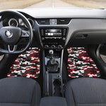 Red Snow Camouflage Print Front Car Floor Mats