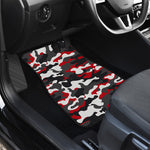 Red Snow Camouflage Print Front Car Floor Mats