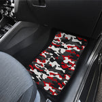 Red Snow Camouflage Print Front Car Floor Mats