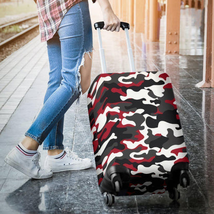 Red Snow Camouflage Print Luggage Cover GearFrost