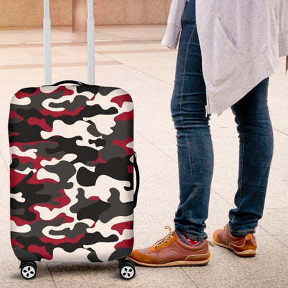 Red Snow Camouflage Print Luggage Cover GearFrost