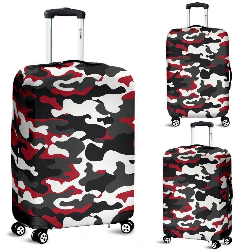 Red Snow Camouflage Print Luggage Cover GearFrost
