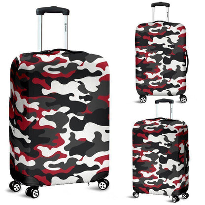 Red Snow Camouflage Print Luggage Cover GearFrost