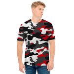 Red Snow Camouflage Print Men's T-Shirt