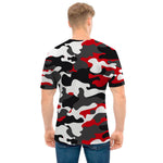 Red Snow Camouflage Print Men's T-Shirt