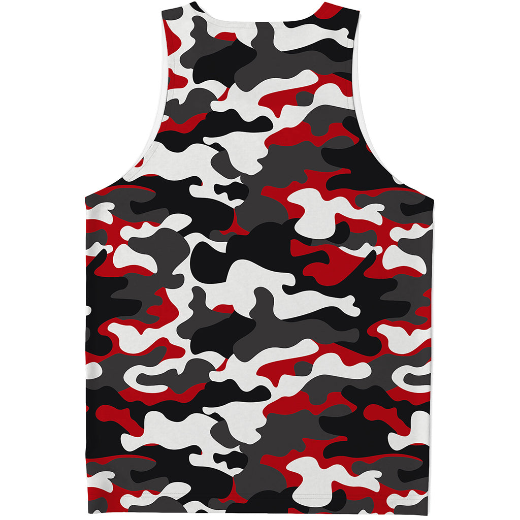 Red Snow Camouflage Print Men's Tank Top