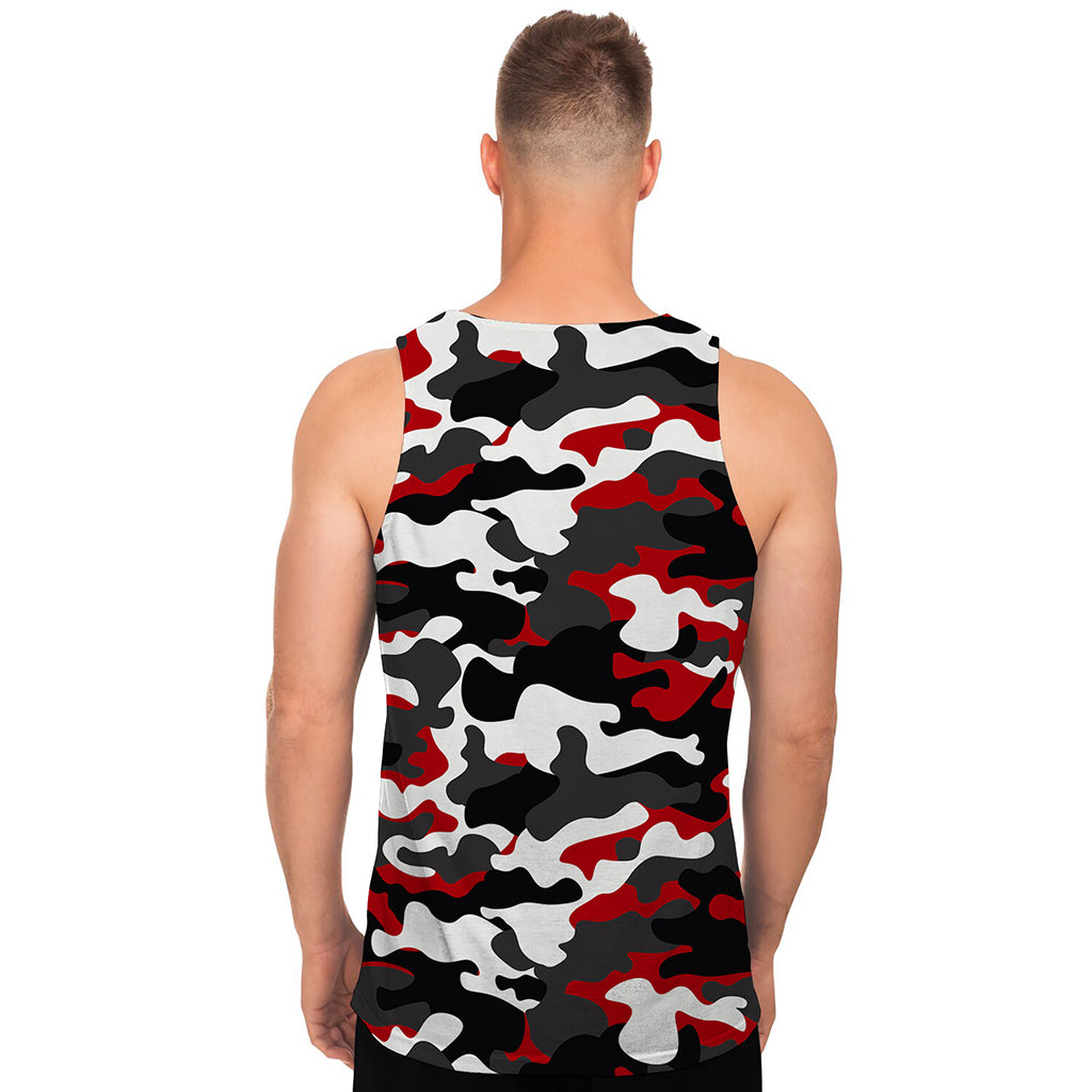 Red Snow Camouflage Print Men's Tank Top