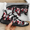 Red Snow Camouflage Print Mesh Knit Shoes