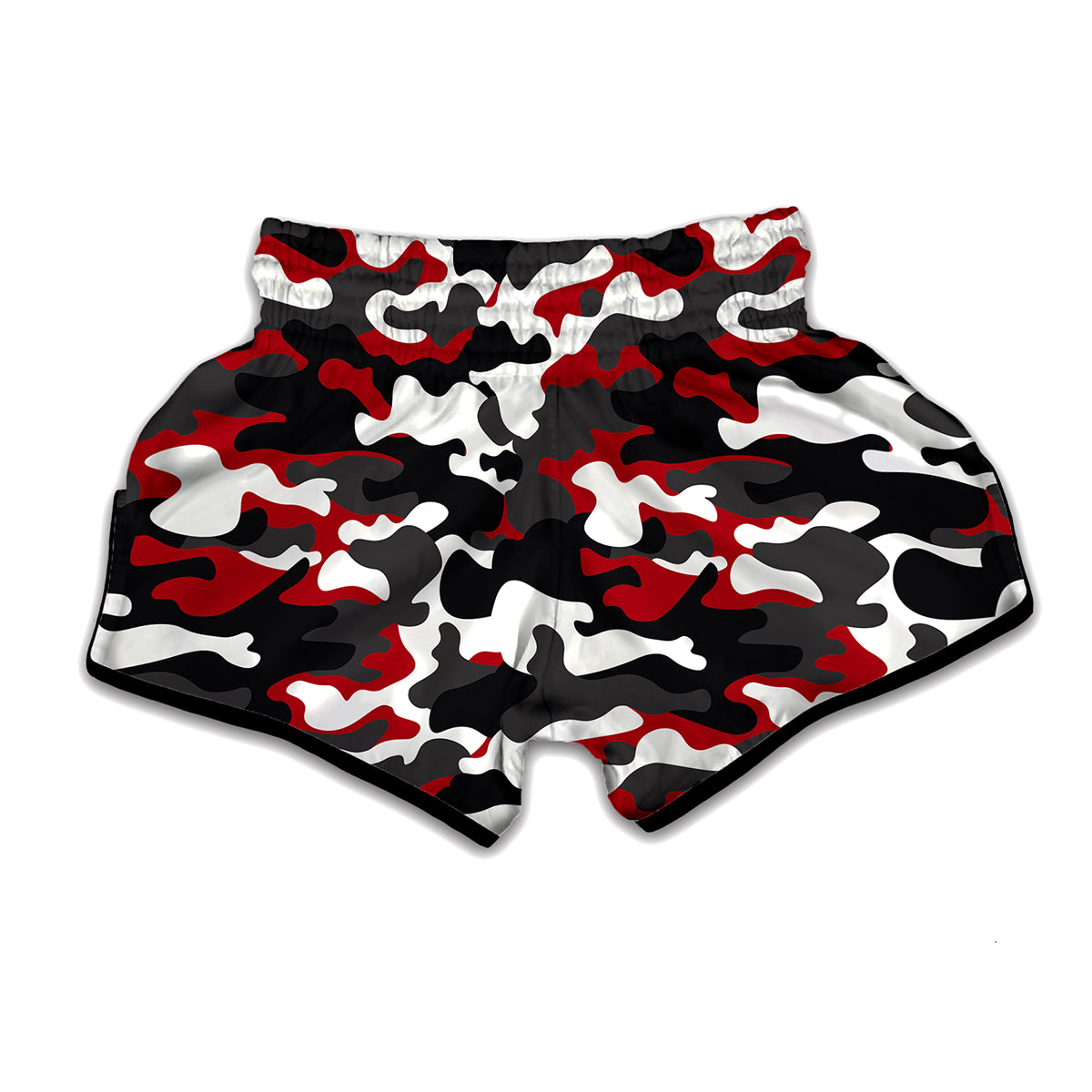 Red Snow Camouflage Print Muay Thai Boxing Shorts
