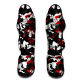Red Snow Camouflage Print Muay Thai Shin Guards