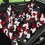 Red Snow Camouflage Print Pet Car Back Seat Cover