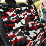 Red Snow Camouflage Print Pet Car Back Seat Cover