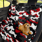 Red Snow Camouflage Print Pet Car Back Seat Cover