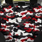 Red Snow Camouflage Print Pet Car Back Seat Cover