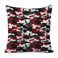 Red Snow Camouflage Print Pillow Cover