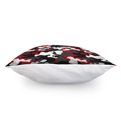 Red Snow Camouflage Print Pillow Cover