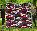 Red Snow Camouflage Print Quilt
