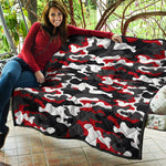Red Snow Camouflage Print Quilt