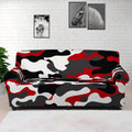 Red Snow Camouflage Print Sofa Cover