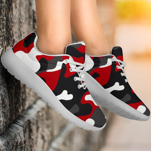 Red Snow Camouflage Print Sport Shoes GearFrost