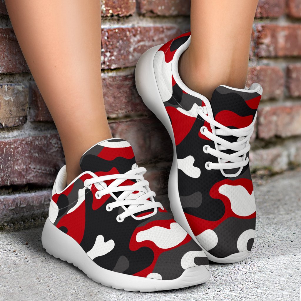 Red Snow Camouflage Print Sport Shoes GearFrost