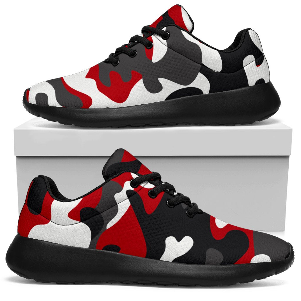 Red Snow Camouflage Print Sport Shoes GearFrost