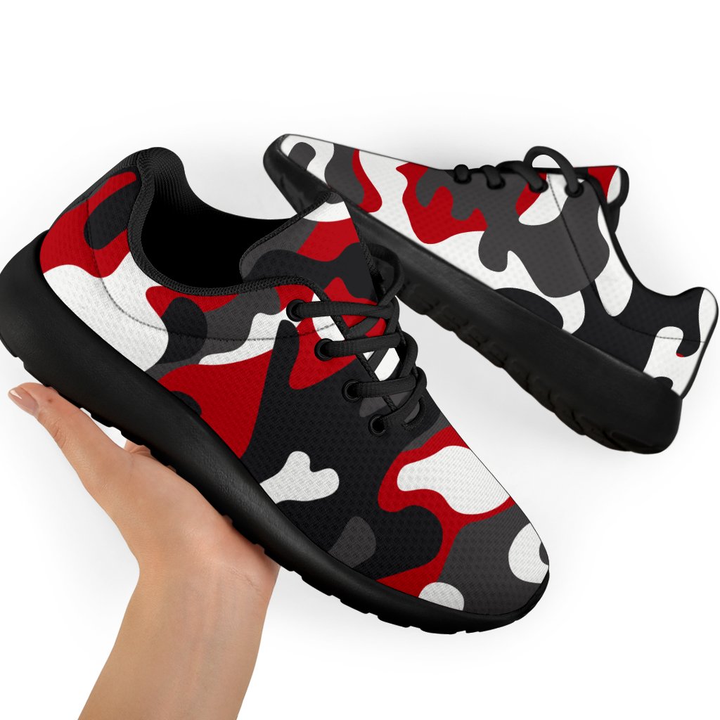 Red Snow Camouflage Print Sport Shoes GearFrost