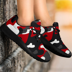 Red Snow Camouflage Print Sport Shoes GearFrost