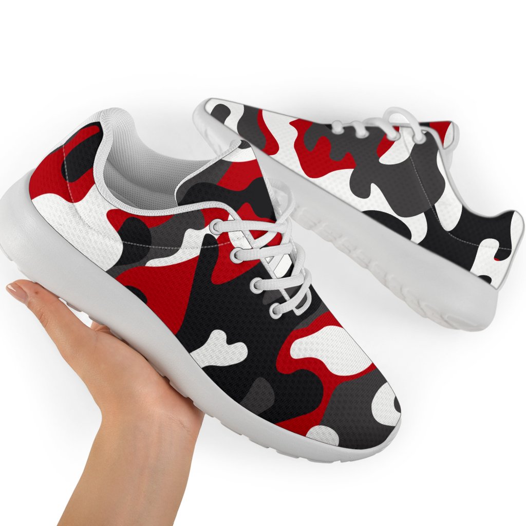 Red Snow Camouflage Print Sport Shoes GearFrost