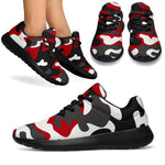 Red Snow Camouflage Print Sport Shoes GearFrost