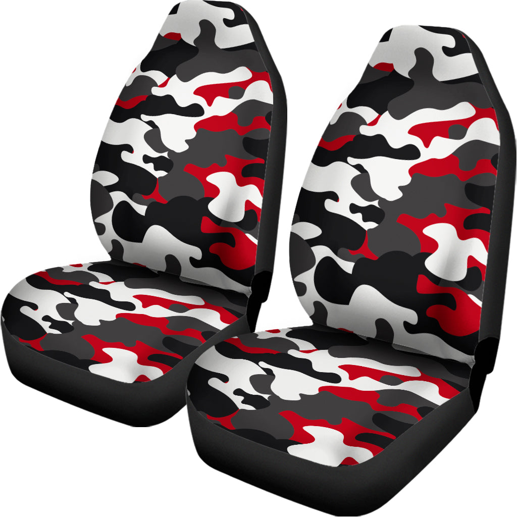 Red Snow Camouflage Print Universal Fit Car Seat Covers