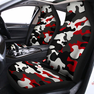 Red Snow Camouflage Print Universal Fit Car Seat Covers