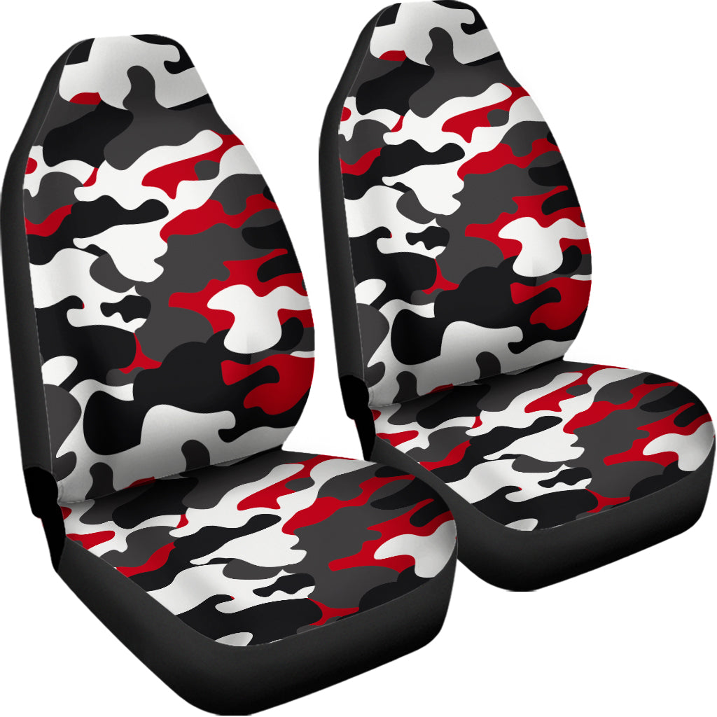 Red Snow Camouflage Print Universal Fit Car Seat Covers