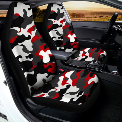 Red Snow Camouflage Print Universal Fit Car Seat Covers