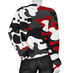 Red Snow Camouflage Print Women's Crewneck Sweatshirt GearFrost