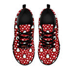 Red Snow Penguin Pattern Print Black Sneakers