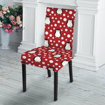 Red Snow Penguin Pattern Print Dining Chair Slipcover
